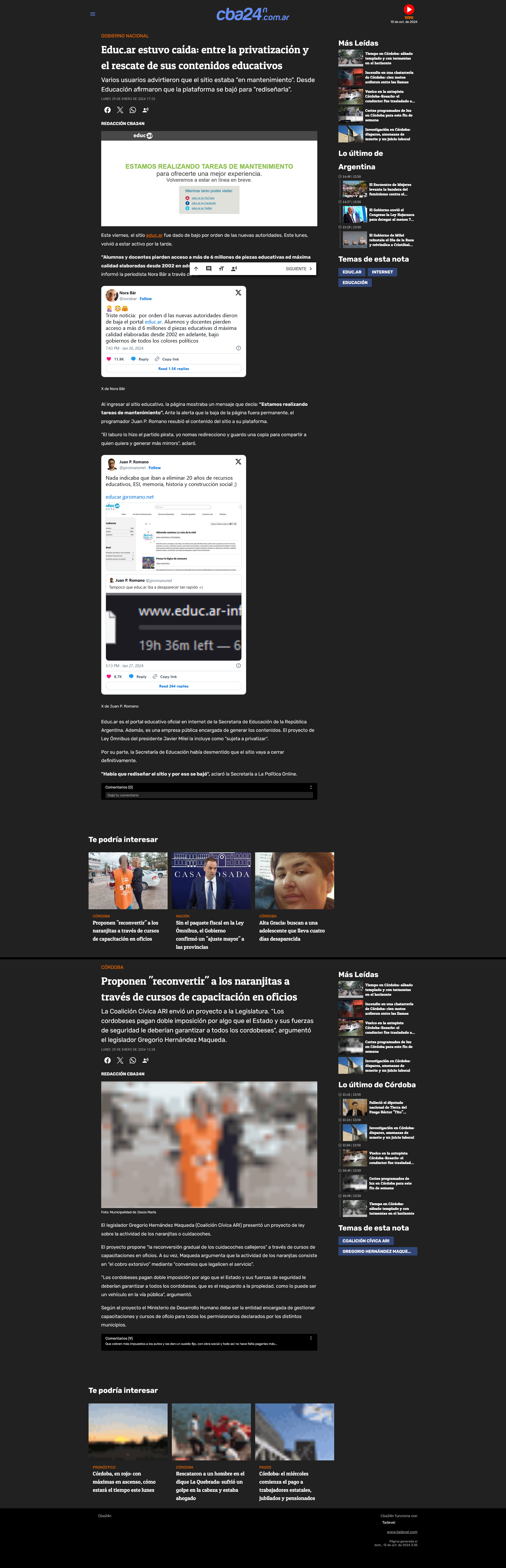 29/01/2024 - CBA 24 Noticias